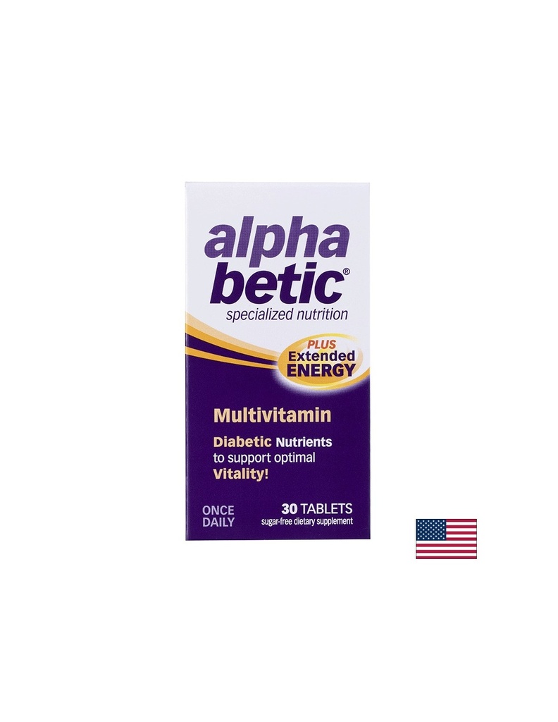 Енергизиращи мултивитамини за диабетици - Alpha betic®, 30 таблетки
