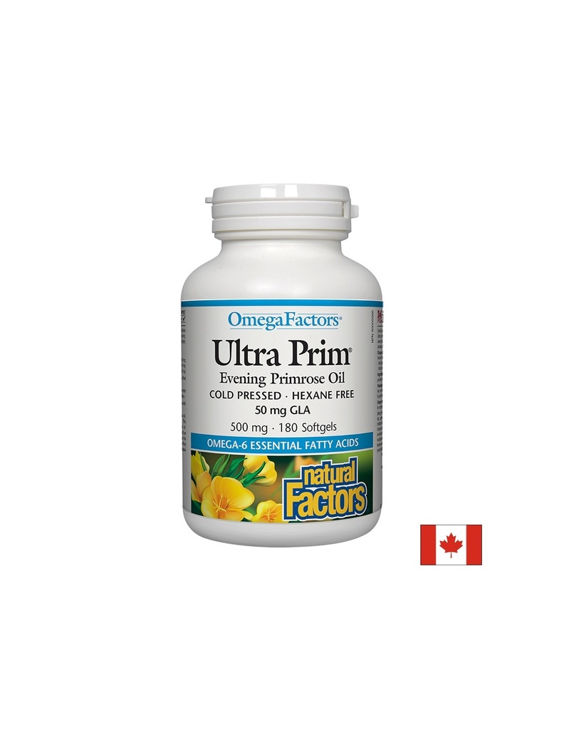 Ultra Prim® Evening Primrose Oil 50 mg GLA/ Вечерна иглика масло 500 mg х 180 софтгел капсули Natural Factors
