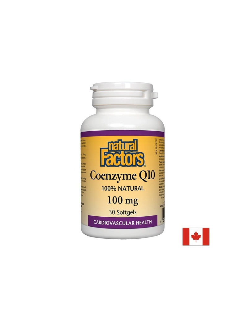 Coenzyme Q10 - Коензим Q10 100 mg, 30 софтгел капсули Natural Factors