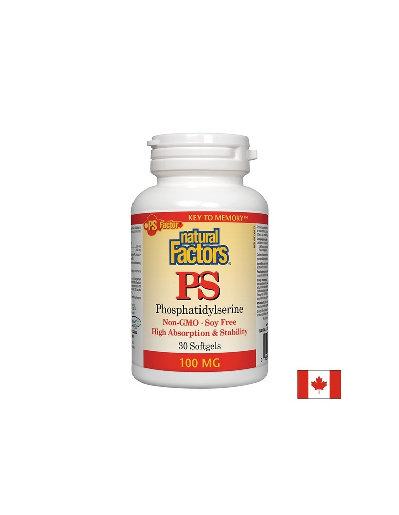 PS Phosphatidylserine/ ФосфатидилСерин 100 mg х 30 софтгел капсули Natural Factors