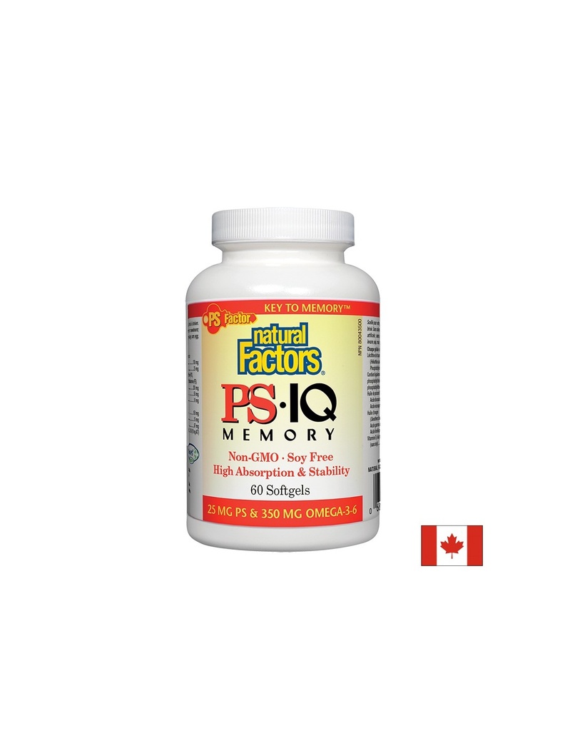 PS IQ Memory - Формула за памет и концентрация, 60 софтгел капсули Natural Factors