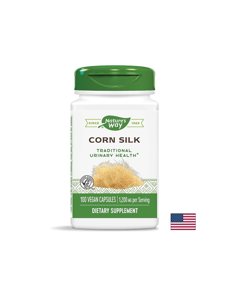 Диуретик за бъбречно здраве - Царевична коса - Corn Silk 400 mg, 100 капсули Nature’s Way