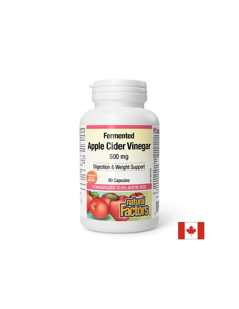 Apple Cider Vinegar/ Ябълков оцет 500 mg х 90 капсули Natural Factors