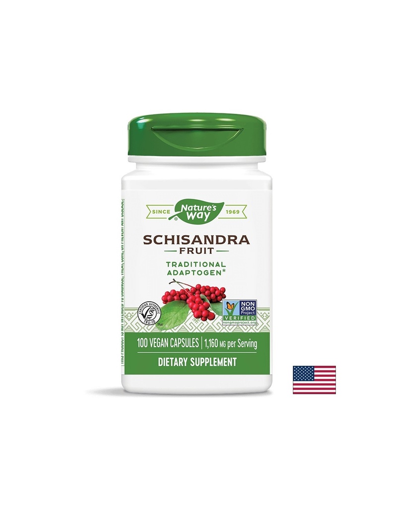 Schisandra Fruit – Шизандра (плод) - Адаптоген и имуномодулатор, 580 mg, 100 капсули Nature’s Way