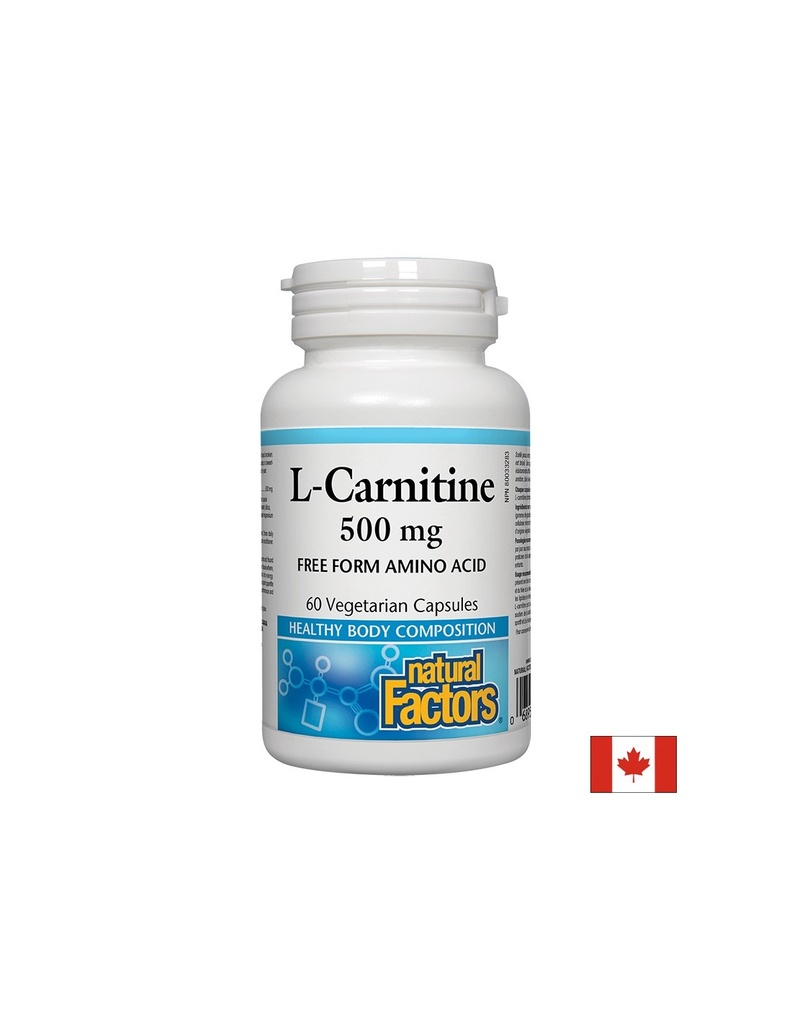 L-Carnitine/ Л-Карнитин 500 mg х 60 капсули Natural Factors