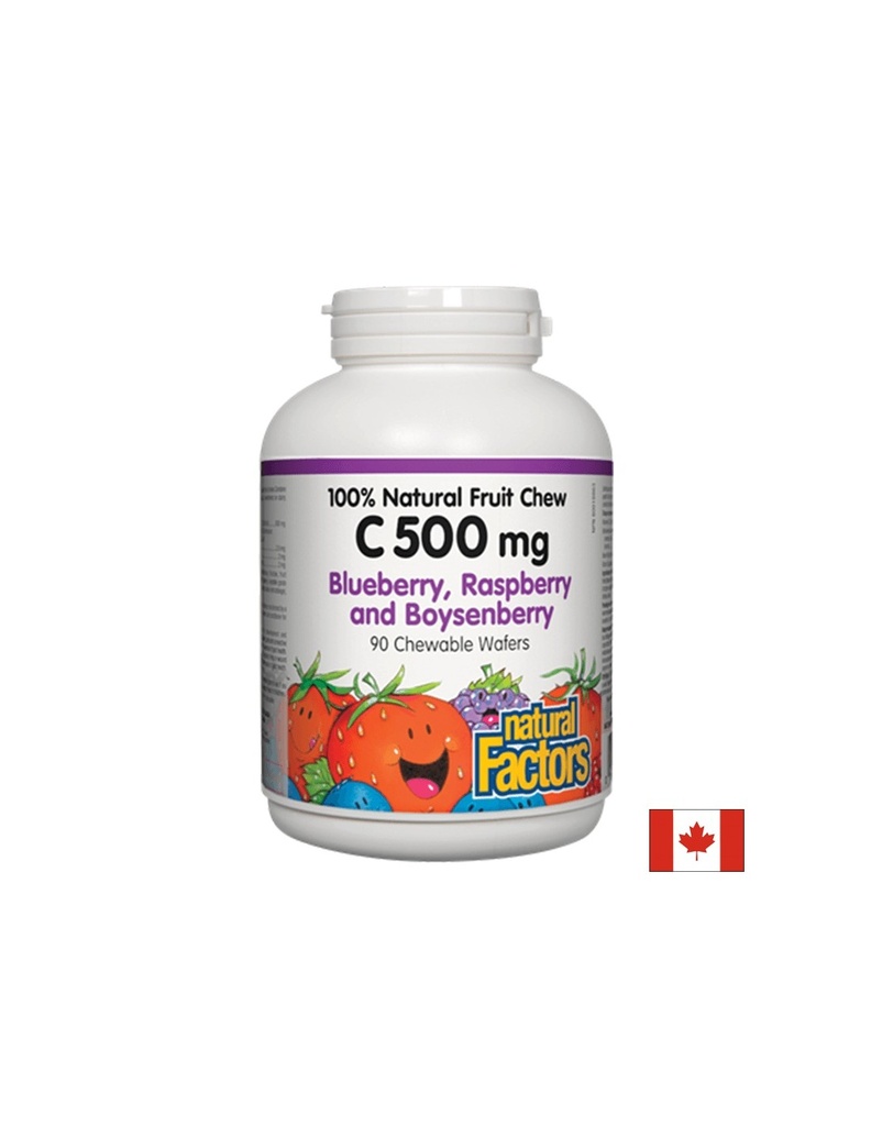 Vitamin C/ Витамин С 500 mg х 90 дъвчащи таблетки с вкус на горски плодове Natural Factors