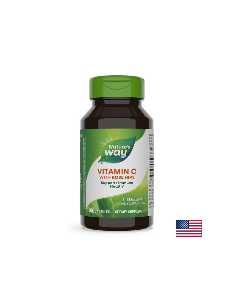 Витамин C с шипка - Vitamin C with Rose Hips 500 mg, 100 капсули Nature’s Way