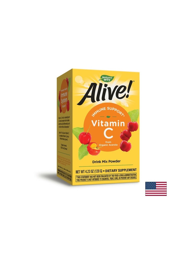 Alive! Fruit Source Vitamin C / Алайв! Витамин С от плодове (пудра) 120 g Nature’s Way
