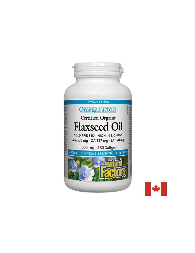 Flaxseed Oil/ Ленено масло 1000 mg х 180 софтгел капсули Natural Factors