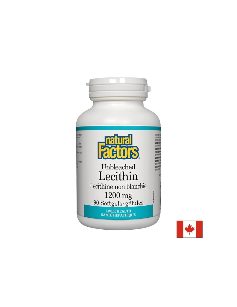 Лецитин неизбелен - Lecithin 1200 mg, 90 софтгел капсули Natural Factors