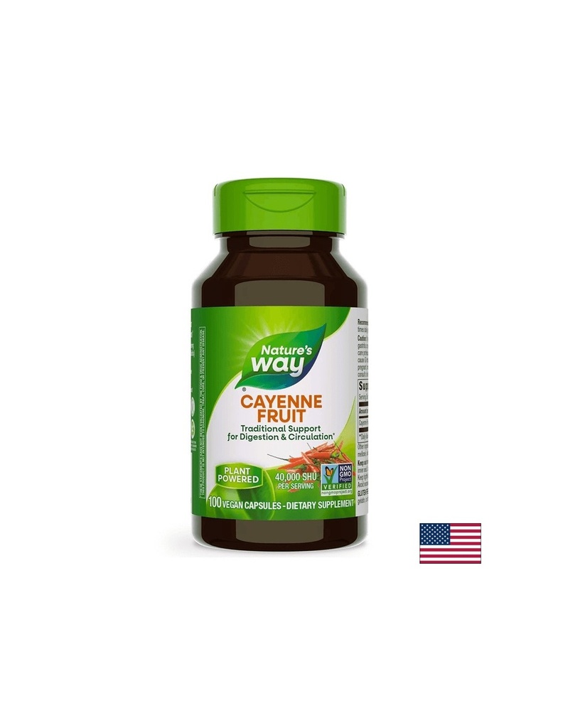 Cayenne Fruit/ Лют червен пипер (плод) 450 mg х 100 капсули Nature’s Way