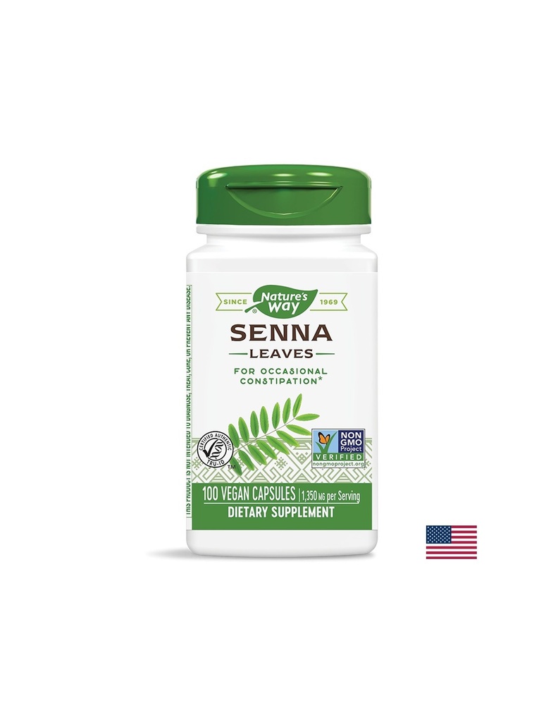 Senna Leaf - Сена (лист) - срещу запек, 450 mg, 100 капсули Nature’s Way