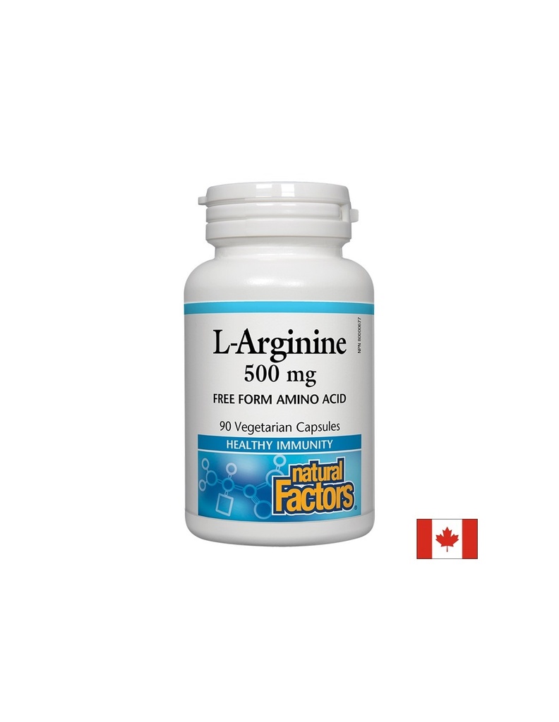 Л-Аргинин - L-Arginine 500 mg, 90 капсули Natural Factors