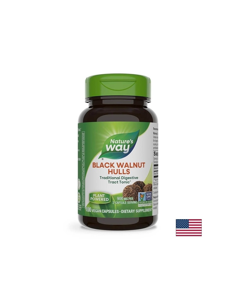 Черен орех (шушулки) - Срещу чревни паразити и чревна кандидоза, 500 mg, 100 капсули