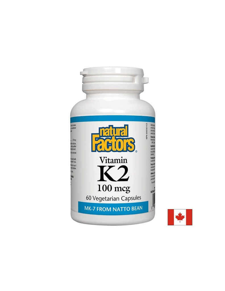 Vitamin K2/ Витамин К2 (MK-7) 100 mcg х 60 капсули Natural Factors