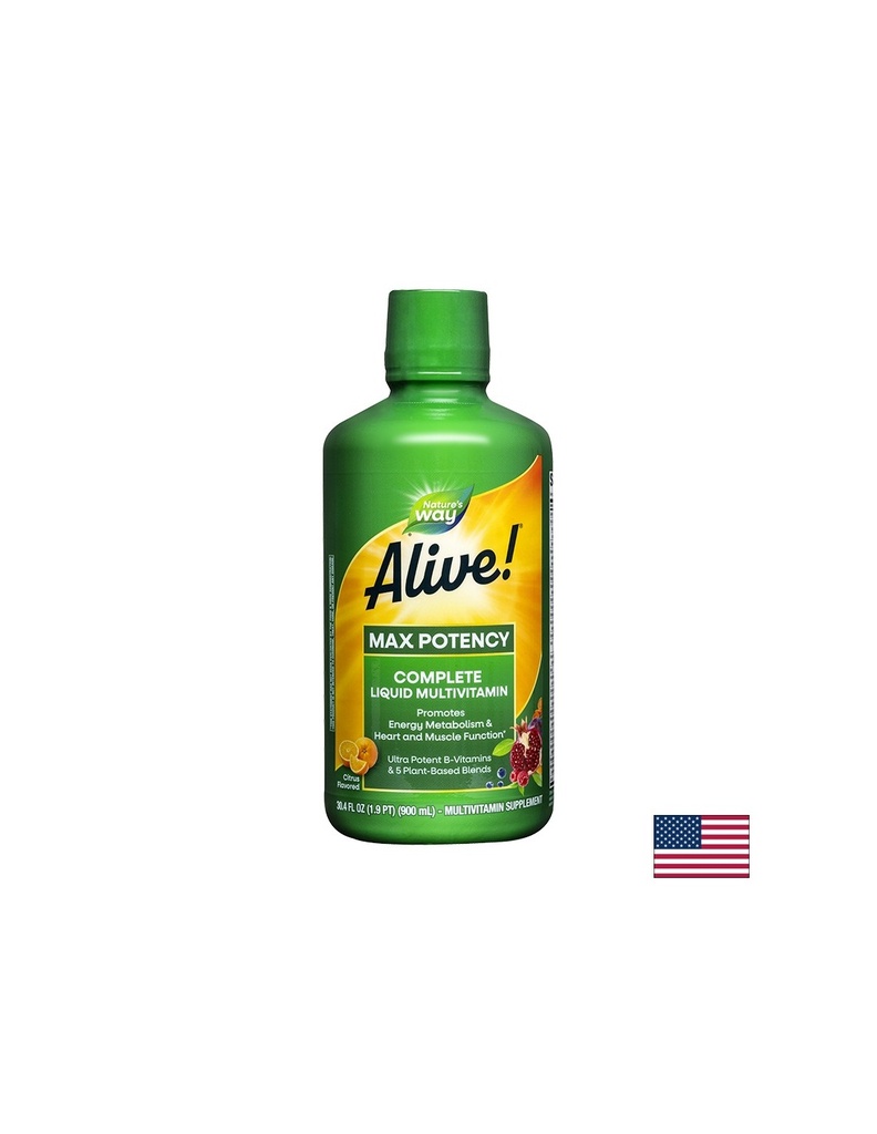 Alive! - Алайв Течен мултивитамин Маx Potency, 900 ml Nature’s Way