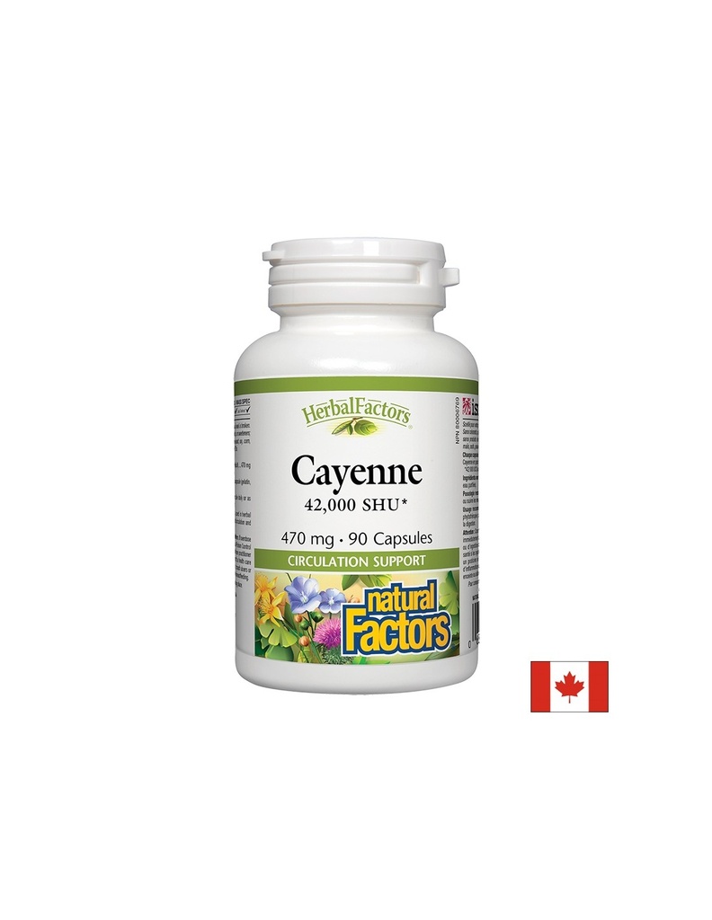 Cayenne 42 000 SHU/ Лют червен пипер 470 mg х 90 капсули Natural Factors