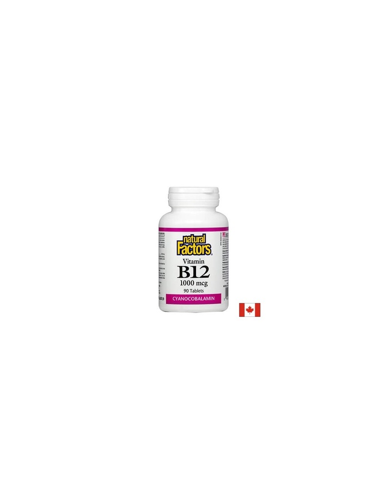 Vitamin B12/ Витамин В12 (цианокобаламин) 1000 mcg х 90 таблетки Natural Factors
