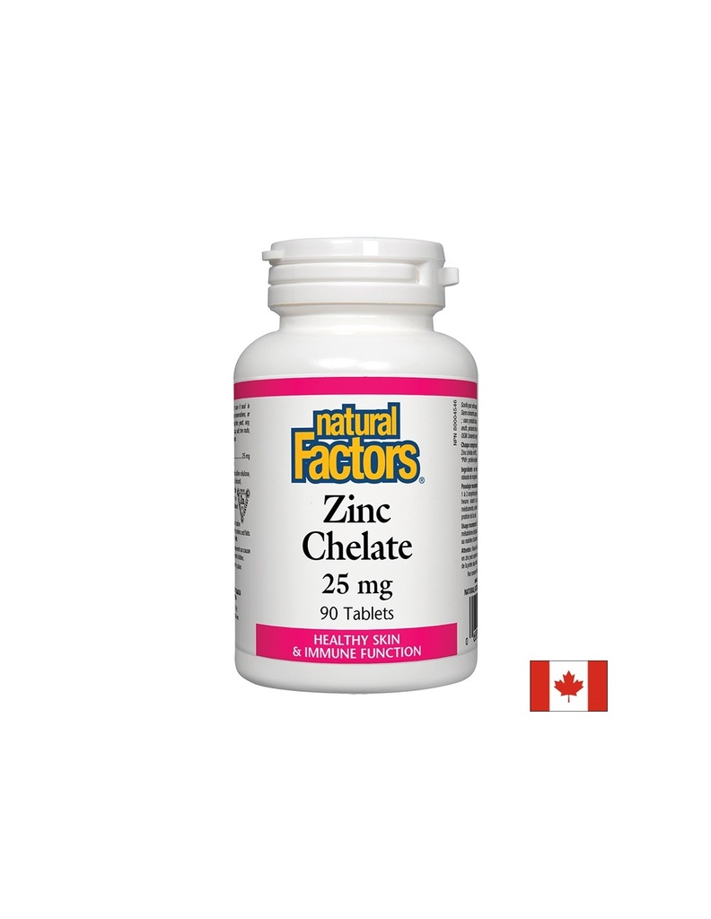 Zinc Chelate/ Цинк (хелат) 25 mg х 90 таблетки Natural Factors