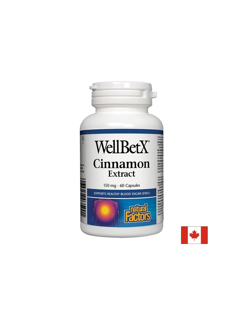 WellBetX® Cinnamon Extract/ Канела 150 mg х 60 капсули Natural Factors