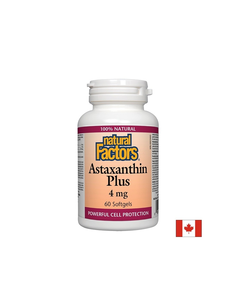 Astaxanthin Plus/ Астаксантин + Лутеин и Зеаксантин 4 mg х 60 софтгел капсули Natural Factors