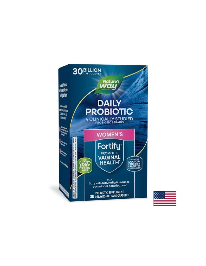 Fortify™ Womens Probiotic+ Prebiotics / Пробиотик за жени, 30 милиарда активни пробиотици, 30 капсули със забавено освобождаване Nature’s Way
