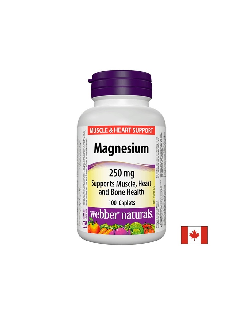 Magnesium/ Магнезий 250 mg x 100 каплети Webber Naturals