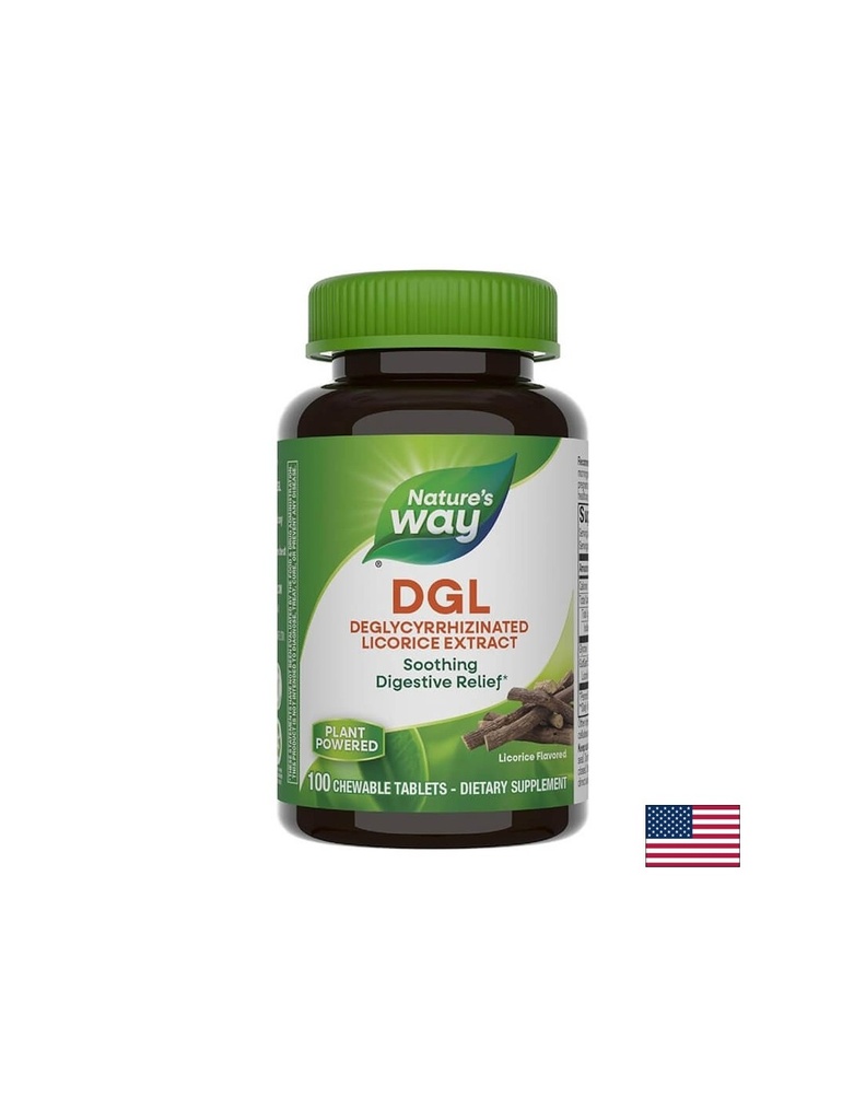 DGL - Deglycyrrhizinated Licorice Extract/ ДиДжиЕл - Деглициризиран сладник / Женско биле х 100 дъвчащи таблетки Nature’s Way