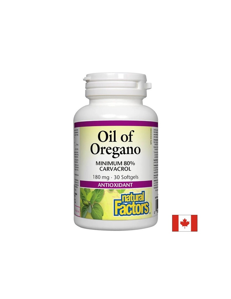 Oil of Oregano Organic/ Риган (масло) 180 mg x 30 софтгел капсули Natural Factors