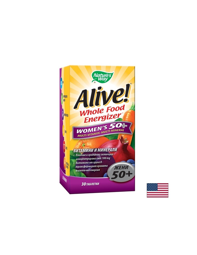 Alive! Women's 50+ / Алайв! Мултивитамини за жени 50+ x 30 таблетки Nature’s Way