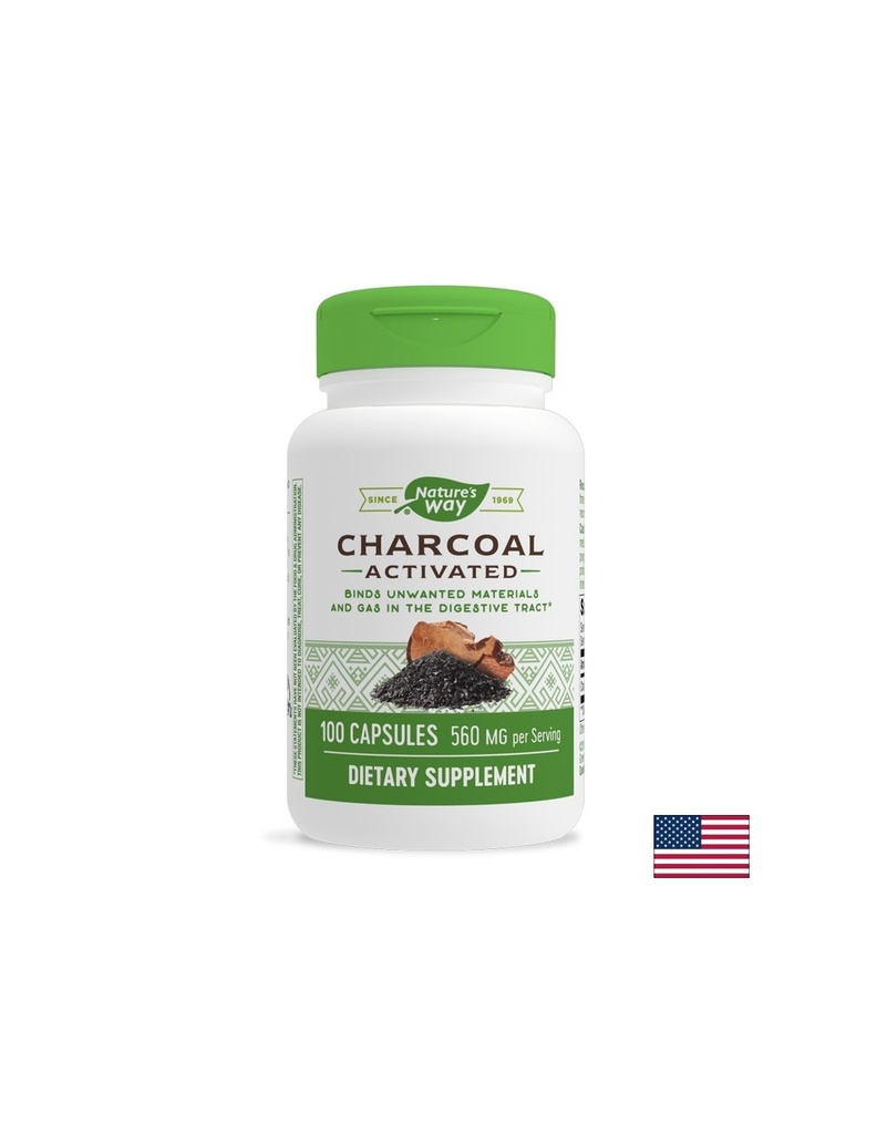 Charcoal Activated/ Активен въглен 280 mg х 100 капсули Nature’s Way