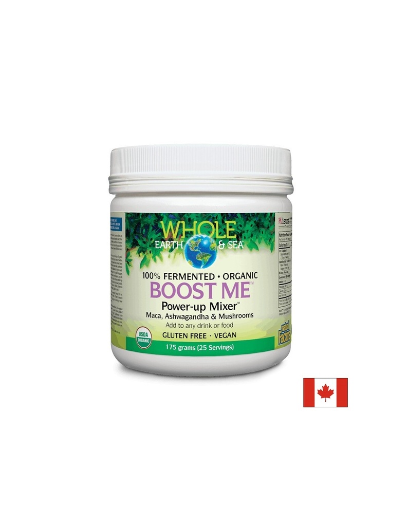 Boost Me™ Power-up Mixer™ Whole Earth & Sea®/ Формула с мака, ашваганда, смес от гъби х 175 g пудра/ 25 дози Natural Factors