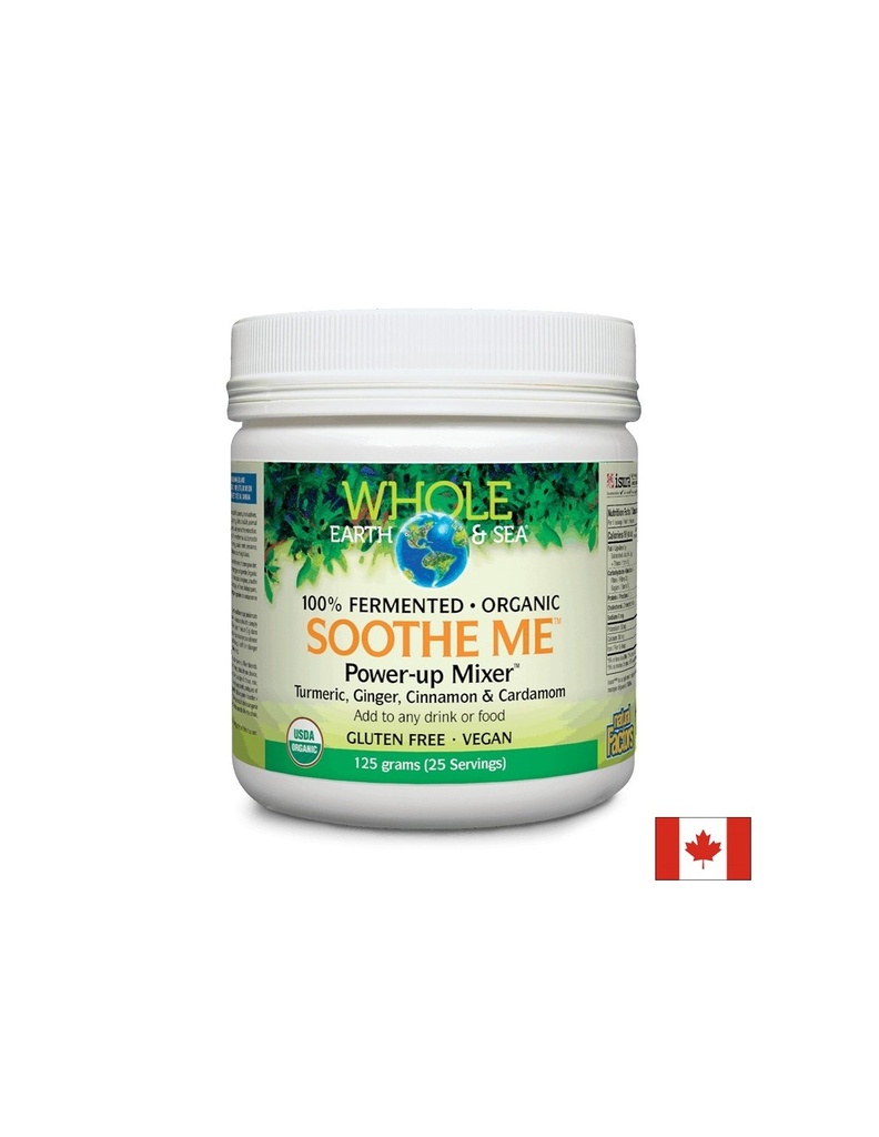 Soothe Me™ Power-up Mixer™ Whole Earth & Sea®/ Формула с куркума, джинджифил, канела, кардамон x 125 g пудра/ 25 дози Natural Factors