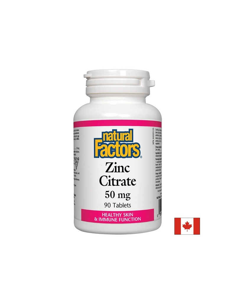 Zinc Citrate / Цинк (цитрат) 50 mg х 90 таблетки Natural Factors
