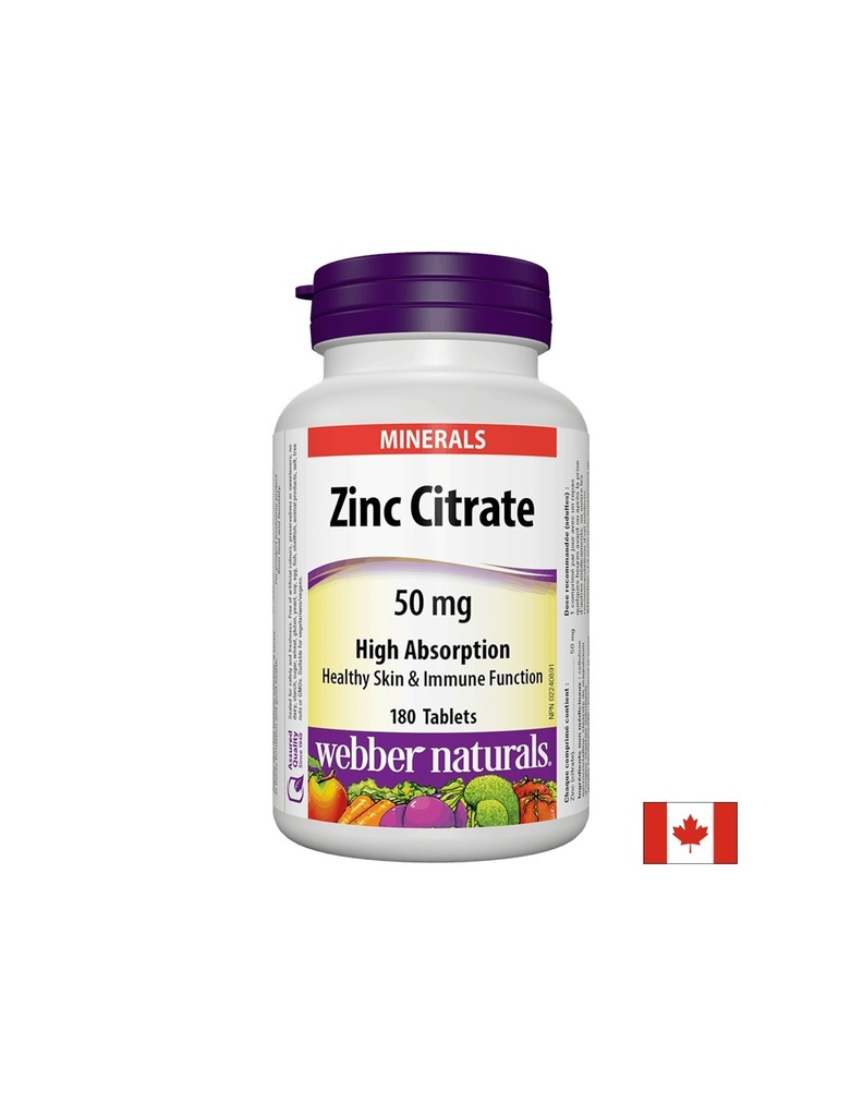 Zinc Citrate / Цинк (цитрат), 50 mg, 180 таблетки