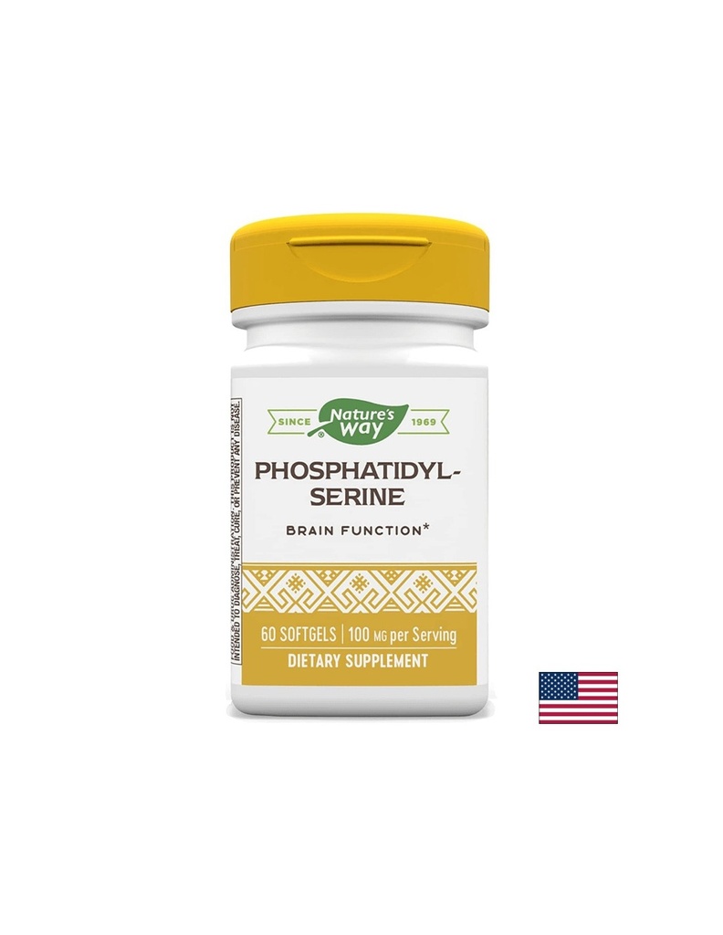 Phosphatidyl-Serine - Фосфатидил-серин - за здравето на мозъка - 100 mg, 60 софтгел капсули Nature’s Way
