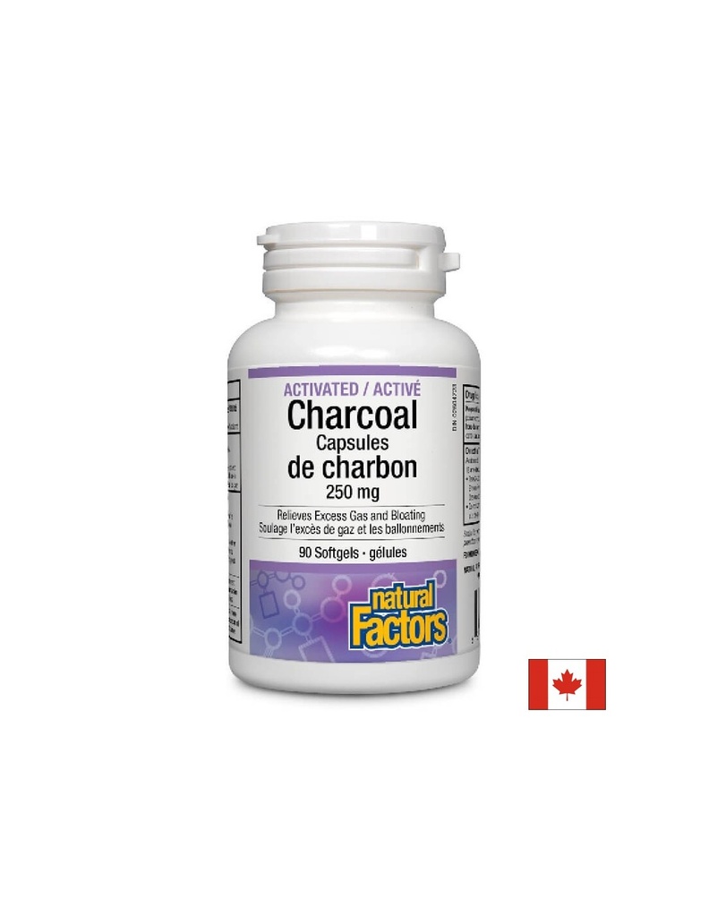 Activated Charcoal / Активен въглен, 90 софтгел капсули Natural Factors