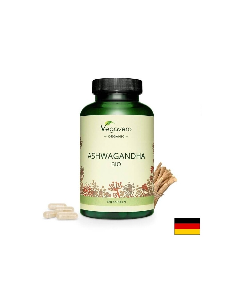 Ashwagandha BIO/ Био Ашваганда, 180 капсули, 100% Vegan Vegavero