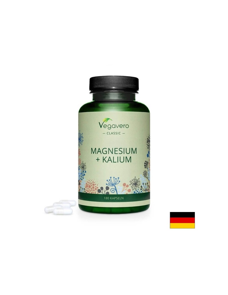 Magnesium + Kalium/ Магнезий + Калий, 180 капсули, 100% Vegan Vegavero