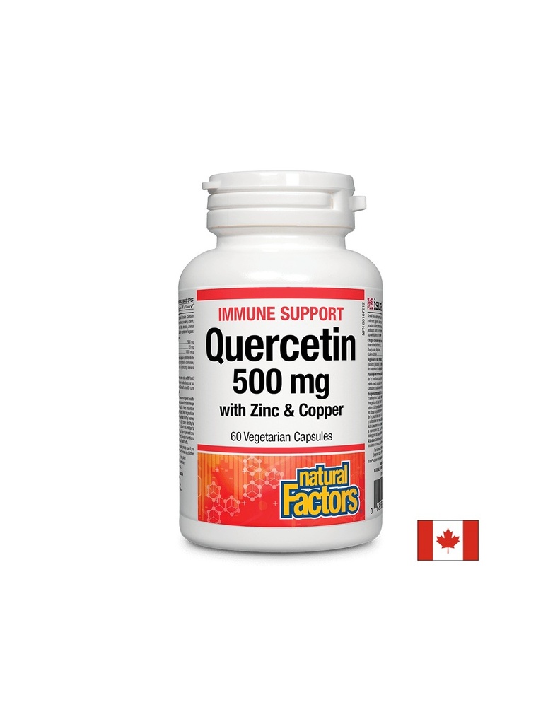 Immune Support Quercetin with Zinc & Copper / Кверцетин с цинк и мед, 60 капсули Natural Factors