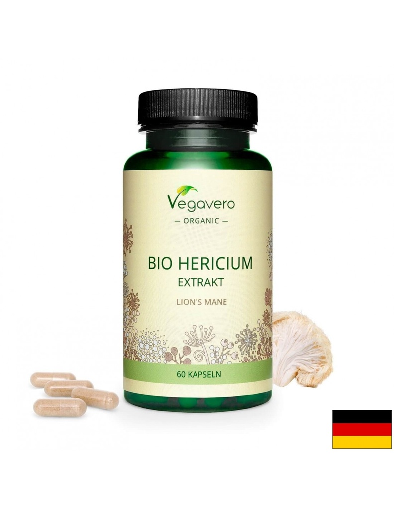 Hericium Bio Extrakt/ Херициум (Лъвска грива) БИО екстракт, 60 капсули, 100 % Vegan Vegavero