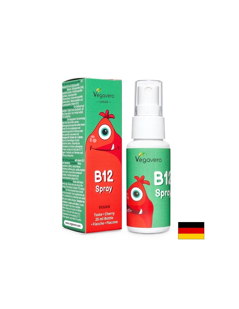 B12 Spray Junior - Витамин В12 за деца, Спрей за уста, 25 ml, 120 дози Vegavero