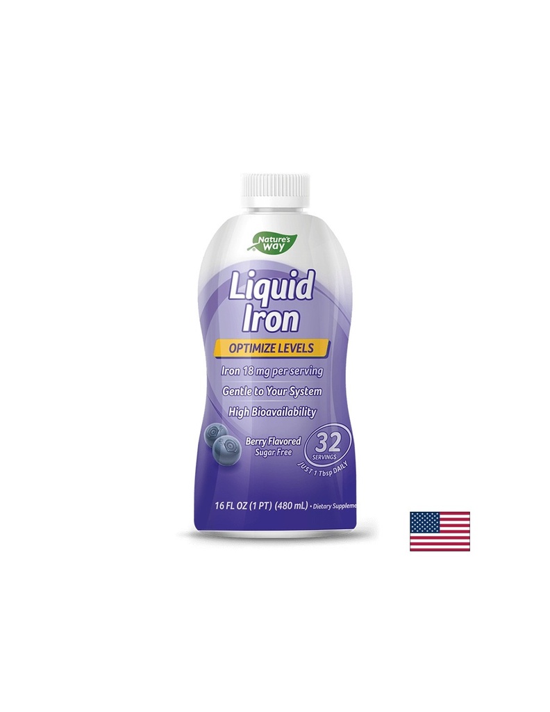 Liquid Iron - Течно желязо (с вкус на боровинки), 480 ml Nature’s Way