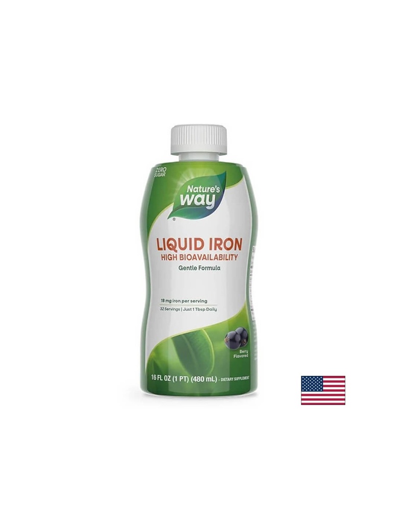 Liquid Iron - Течно желязо (с вкус на боровинки), 480 ml Nature’s Way