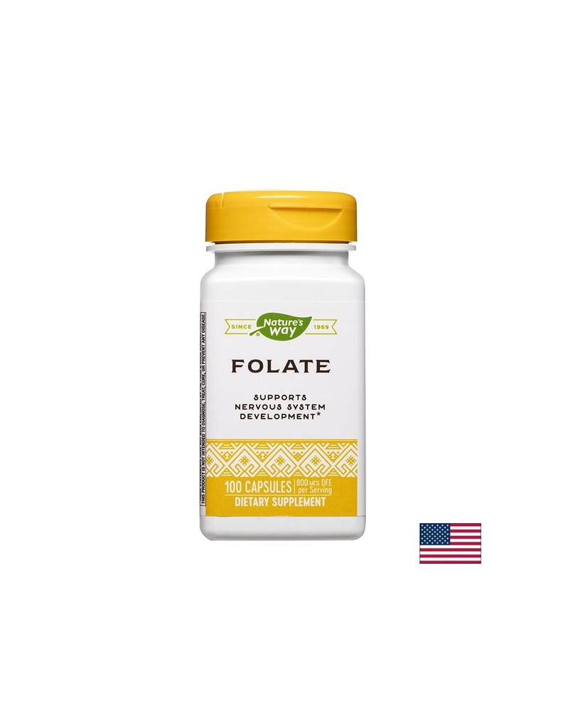 Folate - Фолат 800 µg / Фолиева киселина 480 µg, 100 капсули Nature’s Way