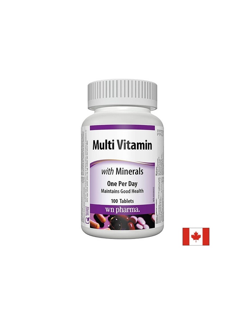 Multi Vitamin with Minerals - Мултивитамини + минерали, 100 таблетки Webber Naturals