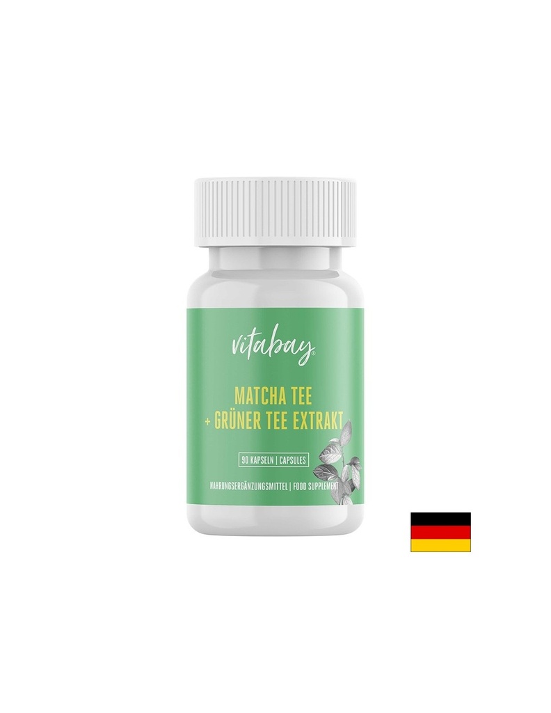Matcha Tee & Grüner Tee Extrakt - Матча чай и екстракт от зелен чай, 90 капсули Vitabay