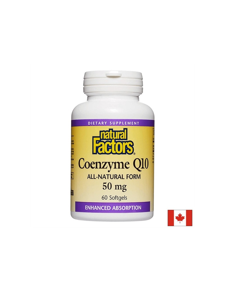 Coenzyme Q10 All-Natural Form - Коензим Q10 (Антиоксидант и кардиопротектор), 50 mg, 60 софтгел капсули Natural Factors