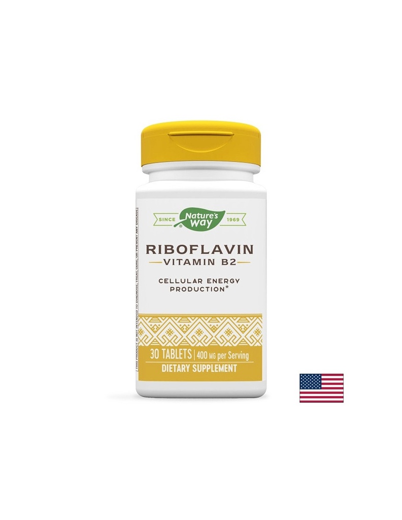 Витамин В2 (рибофлавин) - Клетъчна енергия, тонус и зрение, 400 mg, 30 таблетки