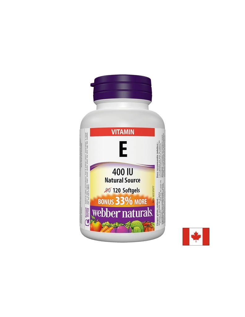 Vitamin E 400 IU - Витамин Е (d-алфа токоферил ацетат) 400 IU, 120 софтгел капсулиVitamin E 400 IU - Витамин Е (d-алфа токоферил ацетат) 400 IU, 120 софтгел капсули